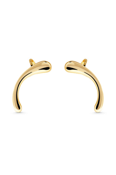 MOOD Ear Cuffs. Bow-shaped clip-on ear cuffs, no piercing needed, 18K gold vermeil, handmade, hypoallergenic, water-resistant